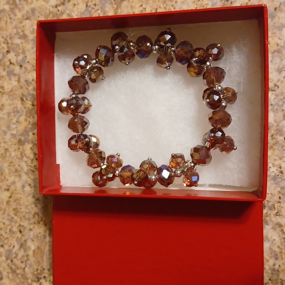 Bronze Metallic Crystal Bracelet - Picture 7 of 8